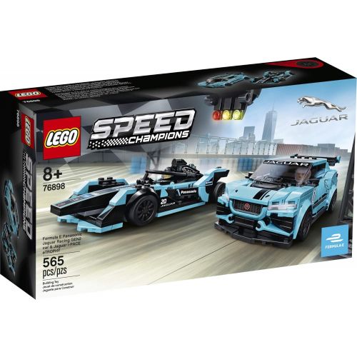  LEGO Speed Champions Formula E Panasonic Jaguar Racing Gen2 car and Jaguar I-PACE eTROPHY 76898 Building Kit, New 2020 (565 Pieces)