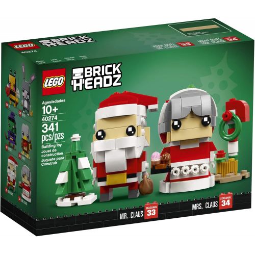  LEGO BrickHeadz Mr. & Mrs. Claus 40274 Building Kit (341 Pieces)