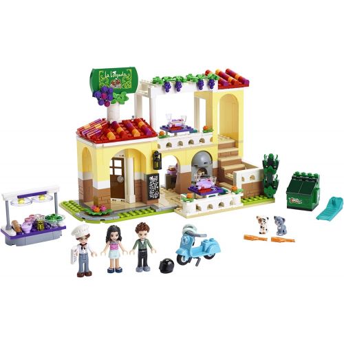  LEGO Friends Heartlake City Restaurant 41379 Restaurant Playset with Mini Dolls and Toy Scooter for Pretend Play, Cool Building Kit Includes Toy Kitchen, Pizza Oven and More (624 P