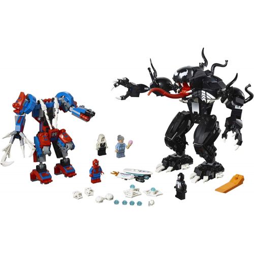  LEGO Super Heroes Marvel Spider Mech Vs. Venom 76115 Action Toy Building Kit with Web Shooter and Gripping Toy Claw Includes Spider-Man Minifigures Venom and Ghost Spider (604 Piec