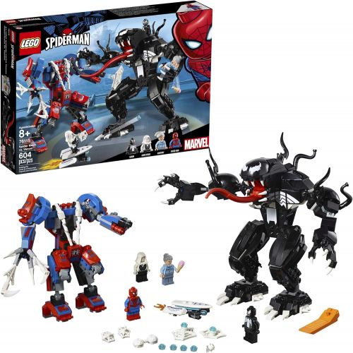  LEGO Super Heroes Marvel Spider Mech Vs. Venom 76115 Action Toy Building Kit with Web Shooter and Gripping Toy Claw Includes Spider-Man Minifigures Venom and Ghost Spider (604 Piec