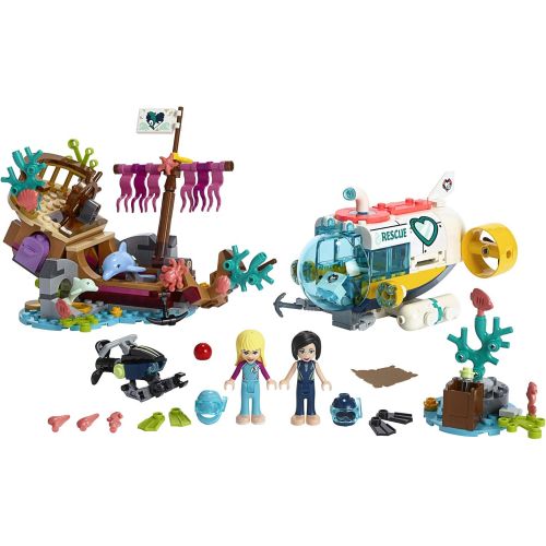  LEGO Friends Dolphins Rescue Mission 41378 Building Kit with Toy Submarine and Sea Creatures, Fun Sea Life Playset with Kacey and Stephanie Minifigures for Group Play (363 Pieces)