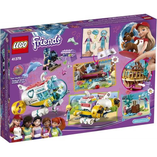  LEGO Friends Dolphins Rescue Mission 41378 Building Kit with Toy Submarine and Sea Creatures, Fun Sea Life Playset with Kacey and Stephanie Minifigures for Group Play (363 Pieces)