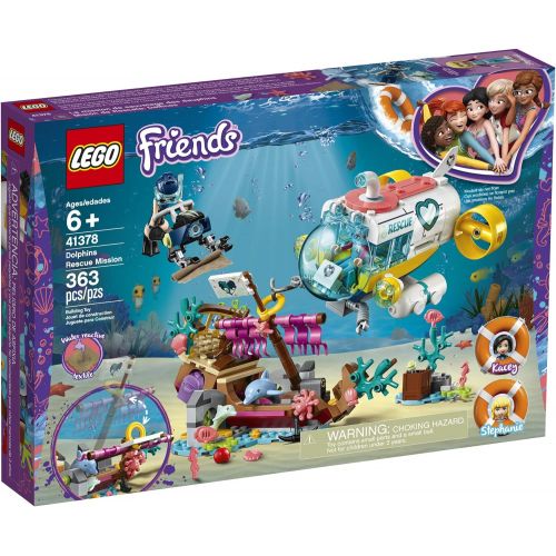  LEGO Friends Dolphins Rescue Mission 41378 Building Kit with Toy Submarine and Sea Creatures, Fun Sea Life Playset with Kacey and Stephanie Minifigures for Group Play (363 Pieces)