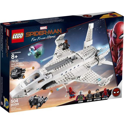  LEGO Marvel Spider Man Far From Home: Stark Jet and the Drone Attack 76130 Building Kit (504 Pieces)