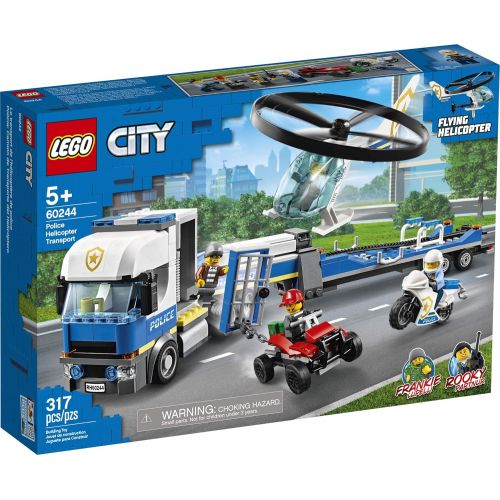  LEGO City Police Helicopter Transport 60244 Police Toy, Cool Building Set for Kids, New 2020 (317 Pieces)