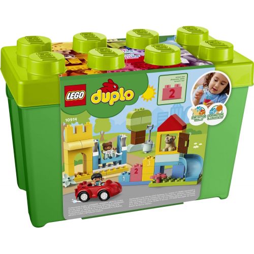  LEGO DUPLO Classic Deluxe Brick Box 10914 Starter Set with Storage Box, Great Educational Toy for Toddlers 18 Months and up, New 2020 (85 Pieces)
