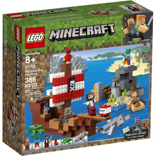  LEGO Minecraft The Pirate Ship Adventure 21152 Building Kit (386 Pieces)