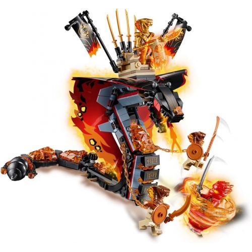  LEGO NINJAGO Fire Fang 70674 Snake Action Toy Building Set with Stud Shooters and Ninja Minifigures Characters, Perfect for Group Play (463 Pieces)