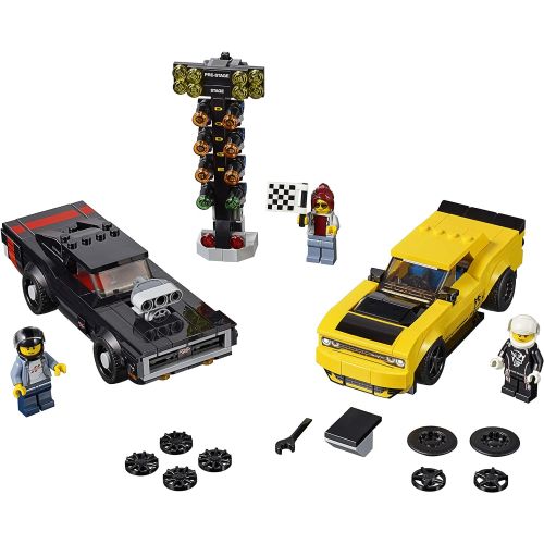  LEGO Speed Champions 2018 Dodge Challenger SRT Demon and 1970 Dodge Charger R/T 75893 Building Kit (478 Pieces)