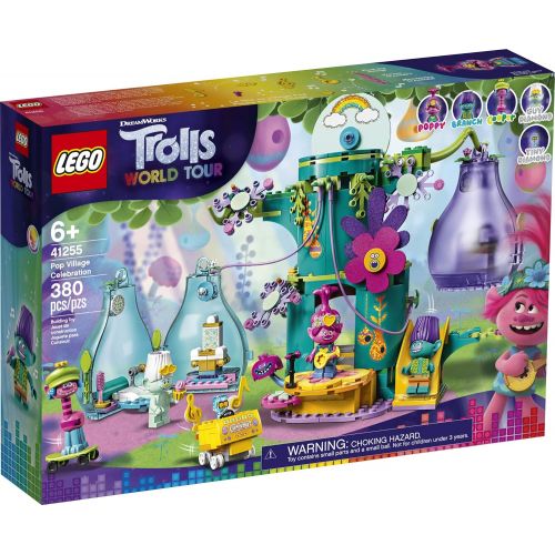  LEGO Trolls World Tour Pop Village Celebration 41255 Trolls Tree House Building Kit for Kids, New 2020 (380 Pieces)