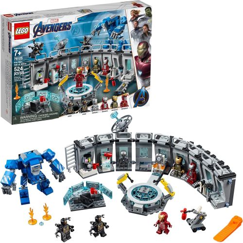  LEGO Marvel Avengers Iron Man Hall of Armor 76125 Building Kit Marvel Tony Stark Iron Man Suit Action Figures (524 Pieces)