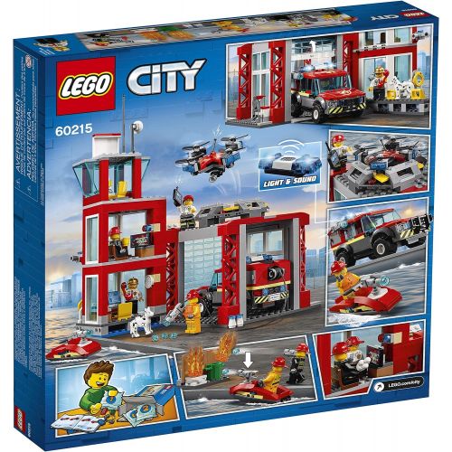  LEGO City Fire Station 60215 Fire Rescue Tower Building Set with Emergency Vehicle Toys includes Firefighter Minifigures for Creative Play (509 Pieces)