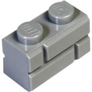 LEGO Parts and Pieces: Light Gray (Medium Stone Grey) 1x2 Masonry Profile Brick x20