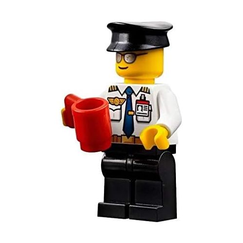  LEGO City Airport Minifigure - Airline Pilot Captain (with ID Badge and Mug) 60104