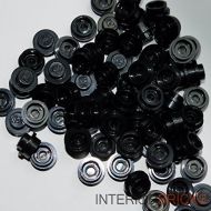 LEGO Bulk Parts: (100x) Plate, Round 1 x 1 Straight Side - BLACK :: Loose,New