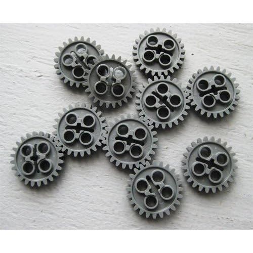  LEGO Technic NEW 10 pcs DARK BLUISH GREY GEAR 24 TOOTH TEETH (New Style with Single Axle Hole) Mindstorms NXT EV3 robot robotics motor building small Part Piece 3648