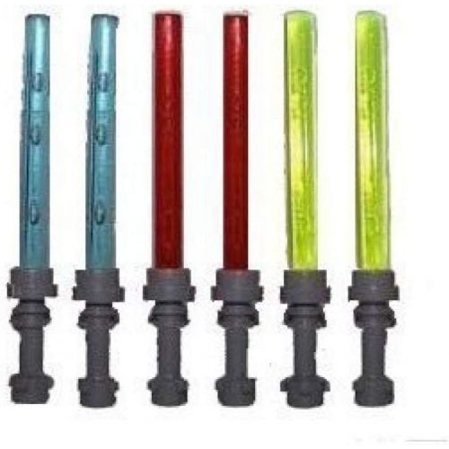  LEGO Lot of 6 Lightsaber for Small Minifigures (2 Red, 2 Blue, 2 Yellow)