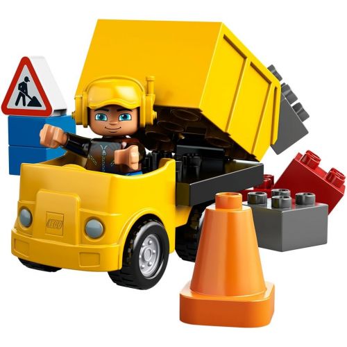  4KIDS Toy / Game Lego Duplo My First Construction Site 10518 With Truck, Crane And Front Loader - Made In Denmark