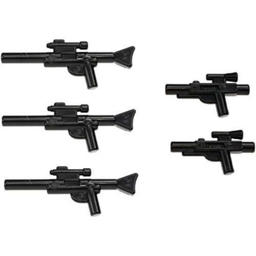  LEGO Star Wars Minifigure Blaster Guns Accessories 5 Pieces (3 Long Blasters, 2 Short Blasters)