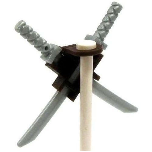  LEGO Dual Scabbard with 2 Silver Katana Swords