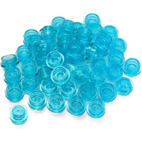  LEGO Parts: 100 Round Transparent Blue Plates 1x1