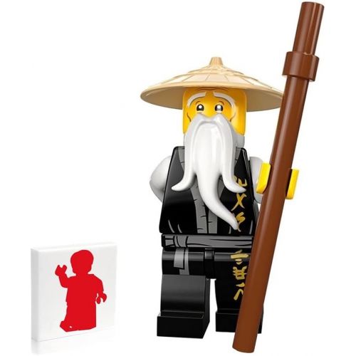  LEGO Ninjago Minifigure - Sensei Wu (Legacy) with Brown Staff and Side Display 70670