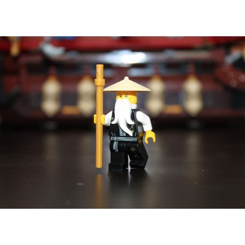  LEGO Ninjago Minifigure - Sensei Wu (Legacy) with Brown Staff and Side Display 70670