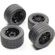 LEGO Technic 8pc Black Wheel and Tire Set (Mindstorms nxt ev3 tyre) 56145 44309