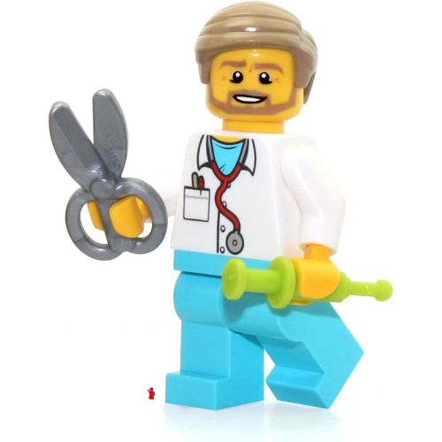  LEGO City Hospital Minifigure - Doctor (with Printed Stethoscope, Syringe and Scissors) 60204
