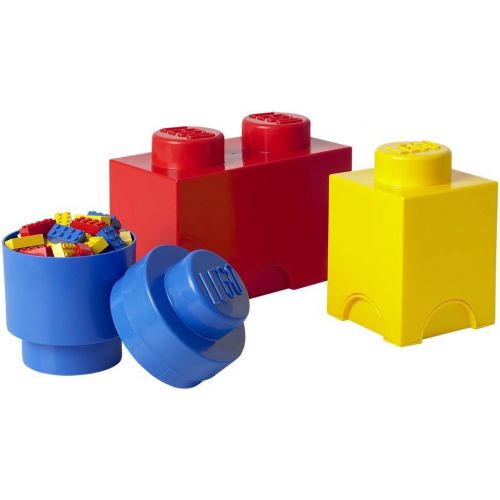  LEGO (Red, Blue, Yellow Storage Box Brick Multipack 3 Set Mix