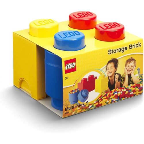  LEGO (Red, Blue, Yellow Storage Box Brick Multipack 3 Set Mix