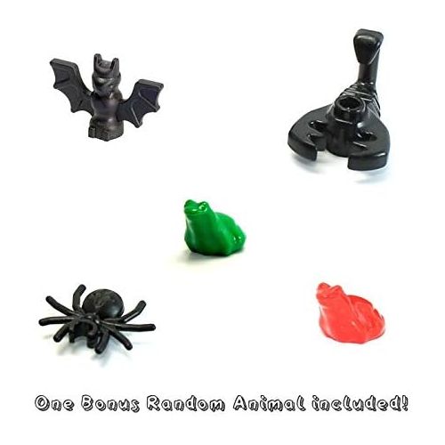  LEGO Halloween Accessories - 4 Pack of Orange Pumpkins with Green Stems (with Random Small Animal)