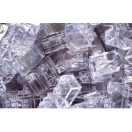 Lego Building Accessories 1 x 2 Clear Transparent Brick without Pin, Bulk - 50 Pieces per Package
