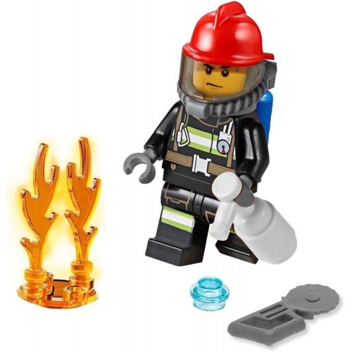  LEGO City Minifigure - Firefighter  (with Accessories and Fire Flame) 60217