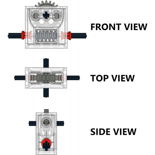  LEGO Technic COMPLETE GEARBOX ASSEMBLY 2 x 4 x 3 1/3 Trans-Clear Wormbox gear motor REDUCER block Mindstorms robotics ev3 NXT transparent robot building power functions part 6588