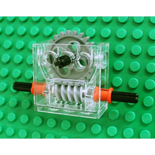  LEGO Technic COMPLETE GEARBOX ASSEMBLY 2 x 4 x 3 1/3 Trans-Clear Wormbox gear motor REDUCER block Mindstorms robotics ev3 NXT transparent robot building power functions part 6588
