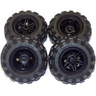 LEGO Parts and Pieces: Large Black Tire and Black Wheel Pack - 8 Pieces