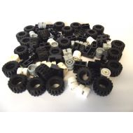 LEGO City - Wheel, Tire and Axle Set - Black, White, and Light Gray, 72 Pieces in Total