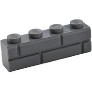 LEGO Parts and Pieces: 1x4 Masonry Profile Bricks (25 Pcs, Dark Stone Gray)