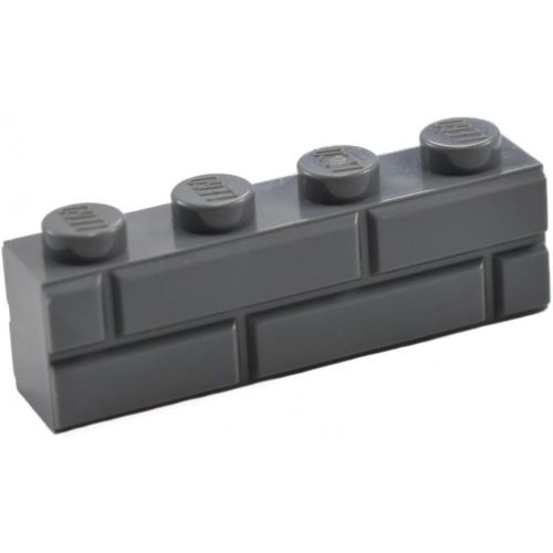  LEGO Parts and Pieces: 1x4 Masonry Profile Bricks (25 Pcs, Dark Stone Gray)