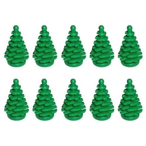  LEGO NEW 10 pcs GREEN PINE TREE SMALL 2x2x4 Plant Christmas City Town Building Forest Greenery Foliage Train Pack set boy girl part piece