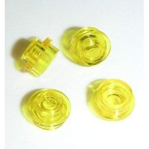  Lego Building Accessories 1 x 1 Transparent Yellow Round Brick Plate, Bulk - 100 Pieces per Package