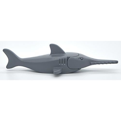  LEGO Shark and Sawfish Combo Pack with Gills and Printed Eyes (1x Dark Gray Sawfish, 1x White Shark, 1x Dark Gray Shark)