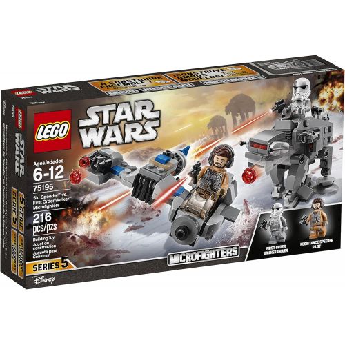  LEGO Star Wars: The Last Jedi Ski Speeder vs. First Order Walker Microfighters 75195 Building Kit (216 Piece)