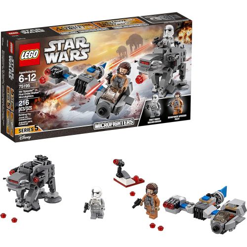  LEGO Star Wars: The Last Jedi Ski Speeder vs. First Order Walker Microfighters 75195 Building Kit (216 Piece)