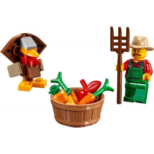  LEGO Exclusive Minifigure - Farmer in Overalls (with Pitchfork Basket of Vegetables & Turkey) 40261