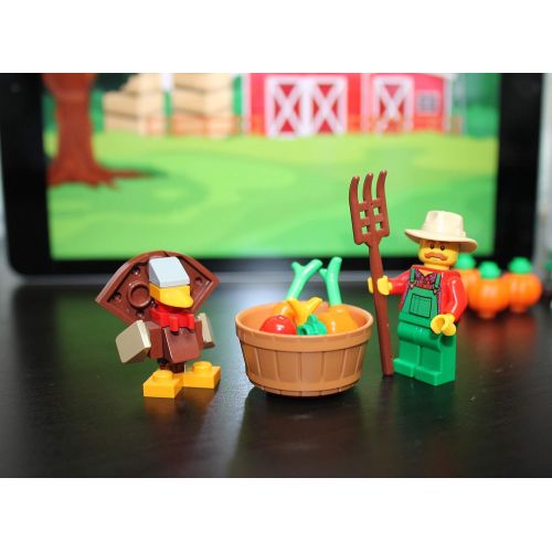  LEGO Exclusive Minifigure - Farmer in Overalls (with Pitchfork Basket of Vegetables & Turkey) 40261