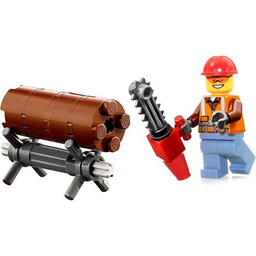  LEGO City MiniFigure - Forester Tree Trimmer (with Chainsaw and Tree Log) 60181
