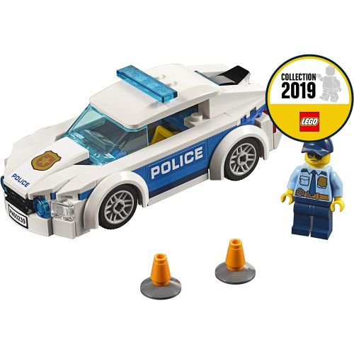  LEGO City Police Patrol Toy Car, Cop Minifigure Accessories, Police Toys for Kids